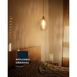 puncoll Glass Pendant Lights Kitchen Island - 1-Light Kitchen Pendant Lights - Gold Pendant Light Fixtures with Hand-Blown Glass for Kitchen Sink Dining Room Bedroom, H2501-BG