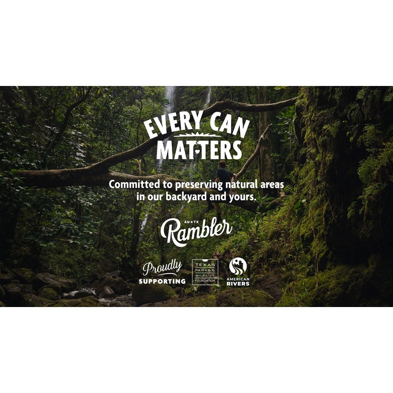 AUTX RAMBLER Blackberry Sparkling Water, Limestone Mineral Blend, 12-Ounce Cans,