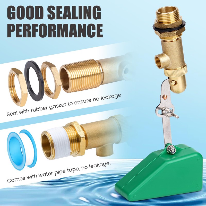 3/4 Inch Float Valve, Brass Water Float Valve for Water