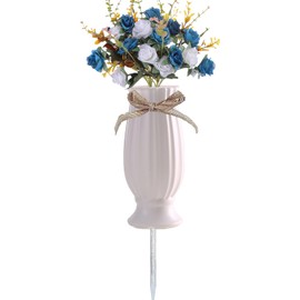 TFANUO Cemetery Vases with Spikes,Grave Vases for Cemetery with Metal Spikes and Drainage Holes,Cemetery Vases for Headstones Memorial Gifts Loss of Loved One