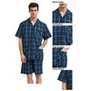 GLOBAL Pantalones de pijama 100% algodón para hombre, pantalones de