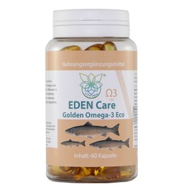 VITARAGNA Gold Omega 3 Fish Oil Capsules Eco (TG Variant) with Slightly Sweet Vanilla Flavour, High Dose with High EPA - DHA - SDA Content - 700 mg