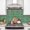 DEWOO Green Peel and Stick Backsplash Subway Wall Tile for