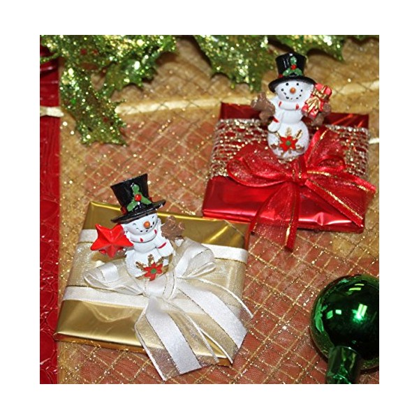 2-Pieces of Fancy Decorated Christmas Chocolate with Porcelain Snowman or Ornament