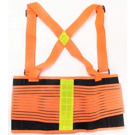 BRITEGUARD Neon Orange Safety Belt | Size - Medium | 32" - 38" (81.3 cm - 96.5 cm) | High-Visibility | Tapered Abdominal Support Panels | Adjustable Features for Unbeatable Comfort and Support