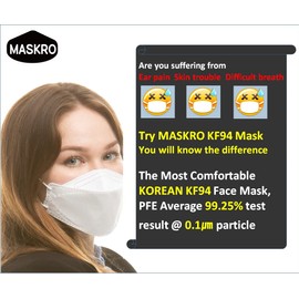 [10Pack] [MASKRO, White] - Ships from Australia, Made in Korea KF94 Face Masks, Comfortable and Breathable KF94 Disposable Face Masks, Individual package