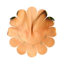 Andelaisi Boho Leaf Choker Necklace Gold Leaf Feather Necklace Choker Vintage Leaf Pendant Necklace Tiny Leaf Chain Necklace Jewelry for Women