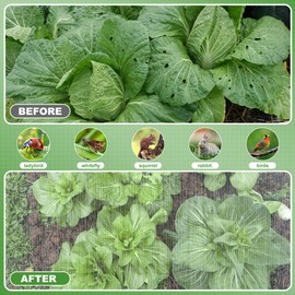 JEYODA Garden Netting Plant Covers Net Ultra Fine Mesh Pest Barrier Net Tree Vegetable Mesh Protection Netting Greenhouse Row Nets (10 * 50ft(3 * 15m))