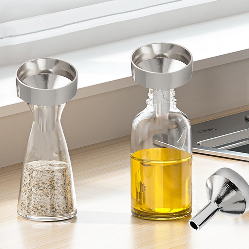 5 Gold-Colored Partition Funnels, Multi-Functional Mini Metal Funnels, Strong And