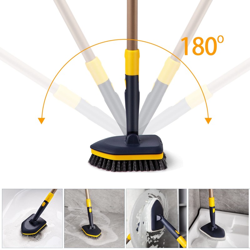 Yocada Tub Tile Scrubber Brush 2 in 1 Cleaning Brush