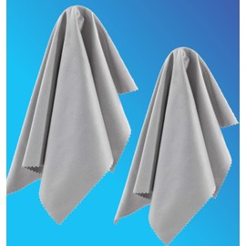 2 Pack Light Gray Oversized Microfiber Cleaning Cloth, Ideal for All LCD and Touch Screens Lenses on Cameras, Binoculars, telescopes, All Types of Optical Glass (8inchx8inch or 20x20cm)