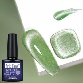 Arte Clavo 10ml Cat Eye Gel Nail Polish 1Pc Apple Green Gel Polish with Magnet Soak off Holographic Magnetic Nail Polish for Nail Art Manicure Salon DIY at Home 6006…