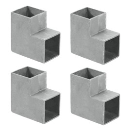 uxcell 2-Way Gazebo Brackets Kit, Aluminum Elbow Connector Corner Bracket, Woodworking DIY Post Base Kit for 1.3" x 1.3" Lumber for Outdoor Patio Gazebo Log Cabins (4 Pack)