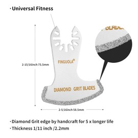 Oscillating Tool Blades, Diamond Carbide Multi Tool Blades for Grout Removal and Soft Tile Cut, Semi Circle Finger Segment Swing Grit Grout Oscillating Saw Blades (4Pcs Swing Set)