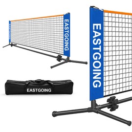 Eastgoing 10 ft Mini Portable Soccer Tennis Net | Mini Pickleball Net System with Carrying Bag for Driveway Backyard. Easy Assemble Beach Tennis Net | Tennis Practice for Indoor and Outdoor