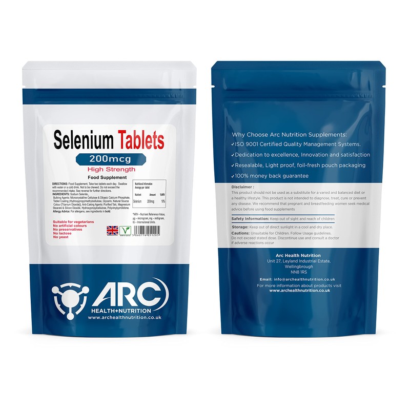 Selenium 200mcg Vegetarian & Vegan Mineral Supplement 360 Tablets, Made