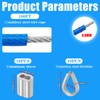 VIVBOO Stainless Steel Cable & Wire Rope 3/16" Vinyl Coated