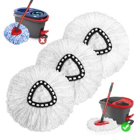 Mop Replace Head 3 Pack for O-Cedar EasyWring 1 Tank System, Microfiber Spin Mop Heads Replacement Refills for Deep Cleaning Home Bathroom Kitchen Tile Floor