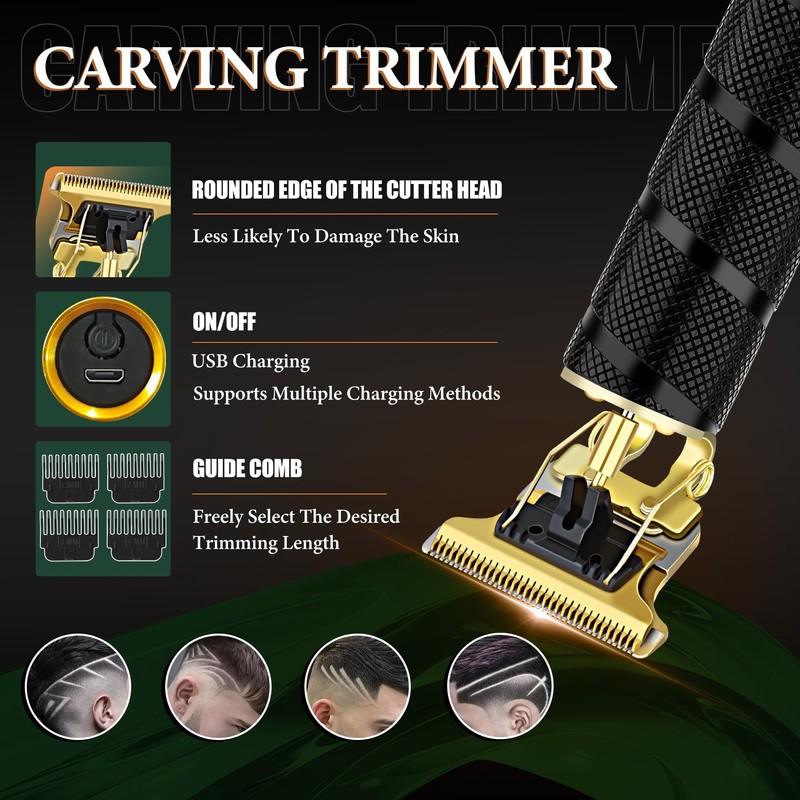 Hair Clippers for Men, 3-Piece Professional Grooming Kit Includes Hair
