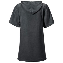 CelinaTex Happyfun Microfibre Poncho, Bath Poncho, Surf Poncho, Hooded Robe, Short, Medium and Long Sizes Available - charcoal