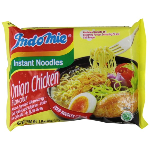 Indo Mie Mi Goreng Instant Noodle, Onion Chicken, 2.65 Ounce (Pack of 30)
