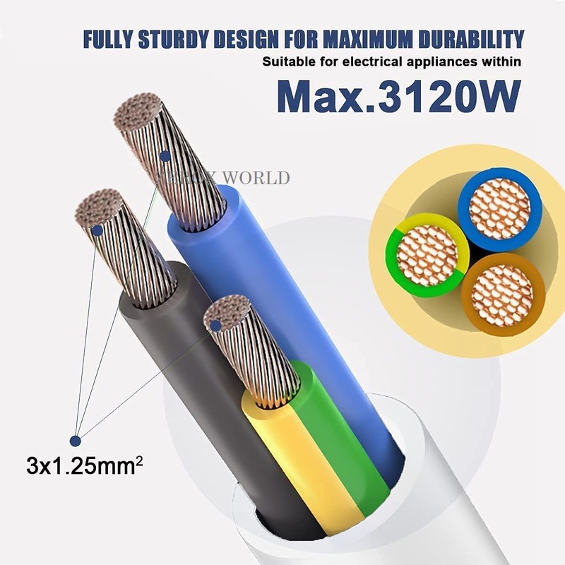 LUXE DIVA 1 Way Gang Single Socket Mains Power Extension