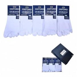 Men's White Yarn-Dyed Toe Crew Socks 5 Pairs White 26cm
