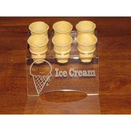 Engraved 6 MINI Ice Cream Cone Holder (ONLY FOR MINI CONES)