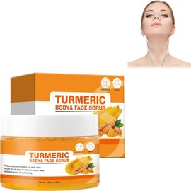 Exfoliating Kurkuma Körperpeeling,Kurkuma Gesichtskörperpeeling,Aufhellendes Kurkuma Peeling,Kurkuma Halsexfoliation,Tiefenreinigung,Glättet Die Haut Und Hellt Den Teint Auf