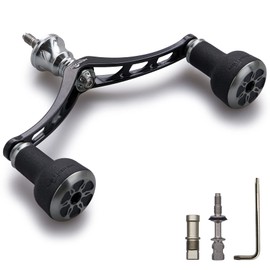 HEIGHTEN 3.9 inches (98 mm) Reel Handle, Compatible with Shimano/Daiwa Spinning Reels, TPE Series (Black & Gunmetal) (480)