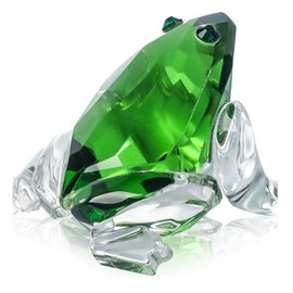 gifthub Crystal Frog Glass Art Statue Crystal Frog Decoration Series Glass Home Desktop Simulation Animal Decoration Gift for Mom
