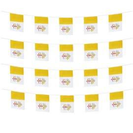 FFILL The Vatican Banner Flags String, Vatican Mini Flag Small Banner, for Party, Shops And Bars Decorations, And International Day celebrations.European Country-Themed Flag- (the Vatican)