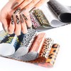 KZBTRBT Leopard Nail Foils, 10pcs Holographic Animal Design Stickers, Acrylic