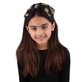 Motique Accessories Canvas Knotted Floppy Large Bow Hair Band Headband Headband - Black Pineapple