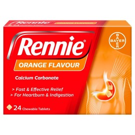 Rennie Rennie Orange - Antacids, Heartburn and Indigestion Fast and Effective Relief for Acid Reflux - 144 Tablets (6 Pack of 24 Tablets)