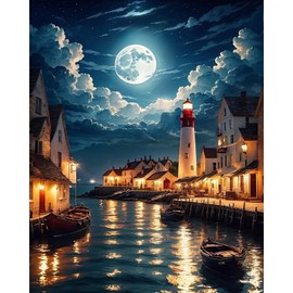 PRASIO Paint by Numbers Kit for Adults Beginner, Landscape Adult Paint by Number Kits on Canvas, DIY Acrylic Watercolor Oil Paint by Number for Adults for Home Decor Gift 16x20 Inch