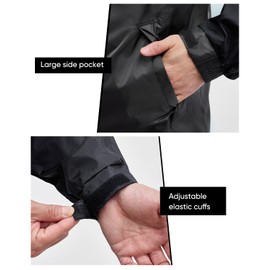 Men's Waterproof Rain Suit,Windproof All-Weather Jacket & Pants Set for Motorcycle Golf with Removable Hood & Storage Bag
