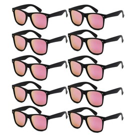 Fsmiling Black Sunglasses Bulk Adult Party Sunglasses 80s Sunglasses Pack for Men Women Party Favors -10Pack