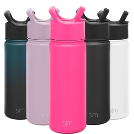 Simple Modern Kids Water Bottle with Straw| Leak Proof Insulated Stainless Steel Bottle for Girls, Boys | Summit Collection | 18oz | Raspberry Vibes