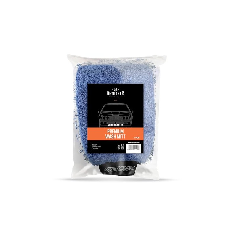 DETURNER Premium Car Wash Mitt, Double Sided Microfiber, Blue, Pack