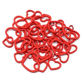 Red Mixed Size Cut-Out Open Hearts Craft Scrapbook Vintage Confetti Heart - Pack of 50