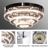 13.7" Dimmable Crystal Chandeliers 3-Tiers Flush Mount Ceiling Lamp Modern