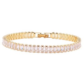 Hemasa White colour Cubic Zirconia Tennis Bracelets for Women/Girls