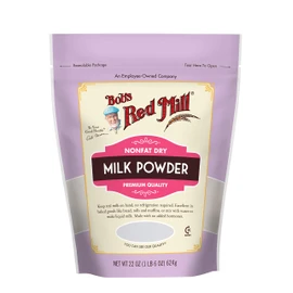 Bob's Red Mill Non-Fat Dry Milk Powder, 22oz (Pack of 1) - Makes 26 Cups per Bag, Made in USA, Unflavored, Kosher