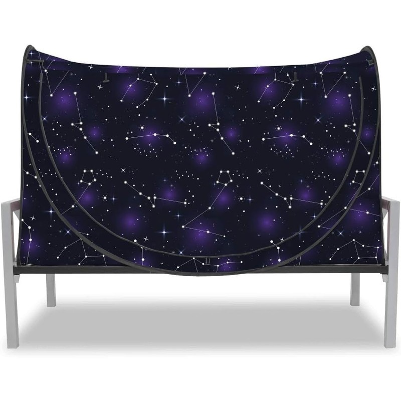 Privacy Pop up Eclipse Bed Tent Bed Drapes (Starry Constellation,