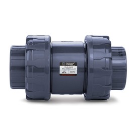 HYDROSEAL Sharkfellow 1 1/2’’ PVC True Union Ball Check Valve with Full Port, ASTM F1970, with EPDM Seals, Corrosion-Free, Service Free, Rated at 200 PSI @73F, Gray, 1 1/2 inch Socket (1 1/2'')