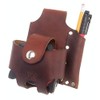 Basket Style Tape Measure Holder with Pencil Pouch (Dark Brown)