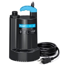 BOMGIE 1/3 HP Submersible Water Pump, 2250GPH Thermoplastic Sump Pump Basement Portable Electric Utility Water Pump Removal for Pool Draining Basement Hot Tubs Garden Pool Cover Pond