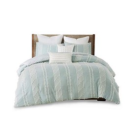 INK+IVY Cotton Jacquard Comforter Set with Aqua Finish II10-1105