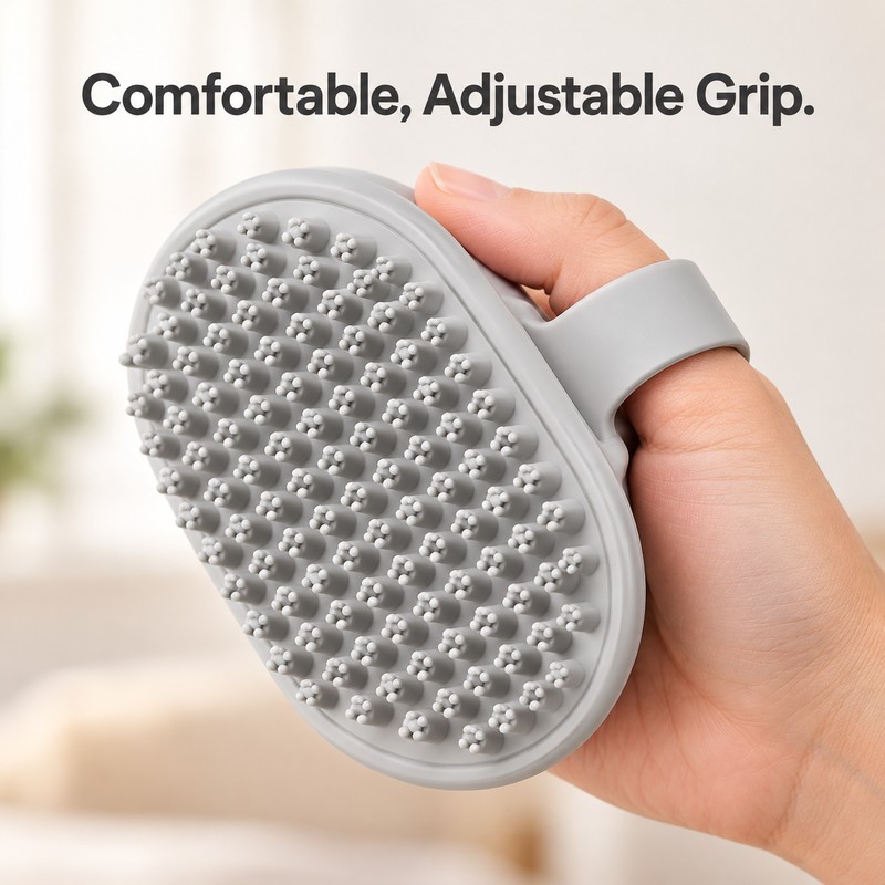 Pet Grooming Brush for Cats and Dogs – Soft Rubber